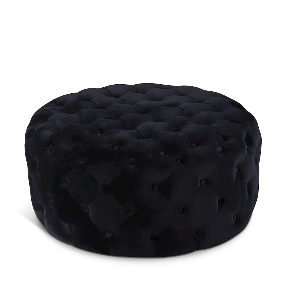 Addison Black Velvet Ottoman/Bench. Picture 1