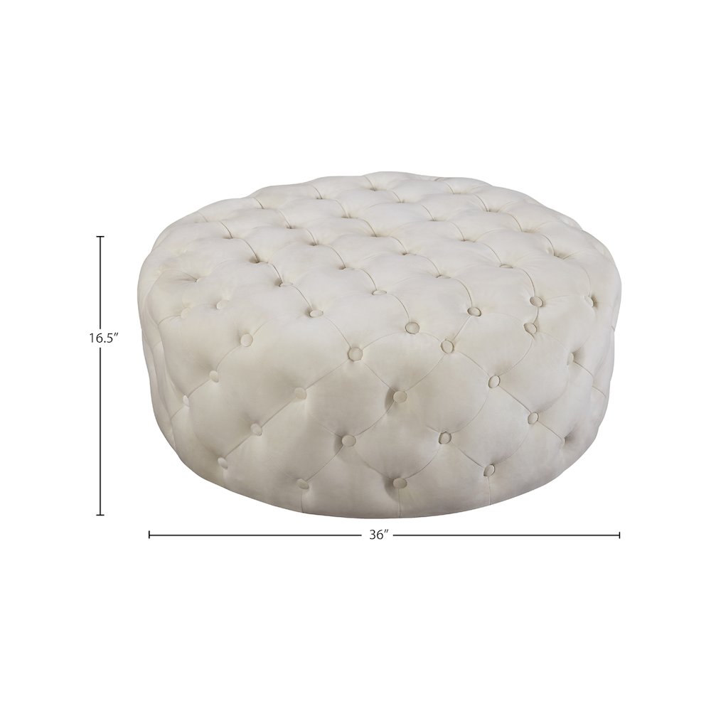 Addison Cream Velvet Ottoman/Bench. Picture 3