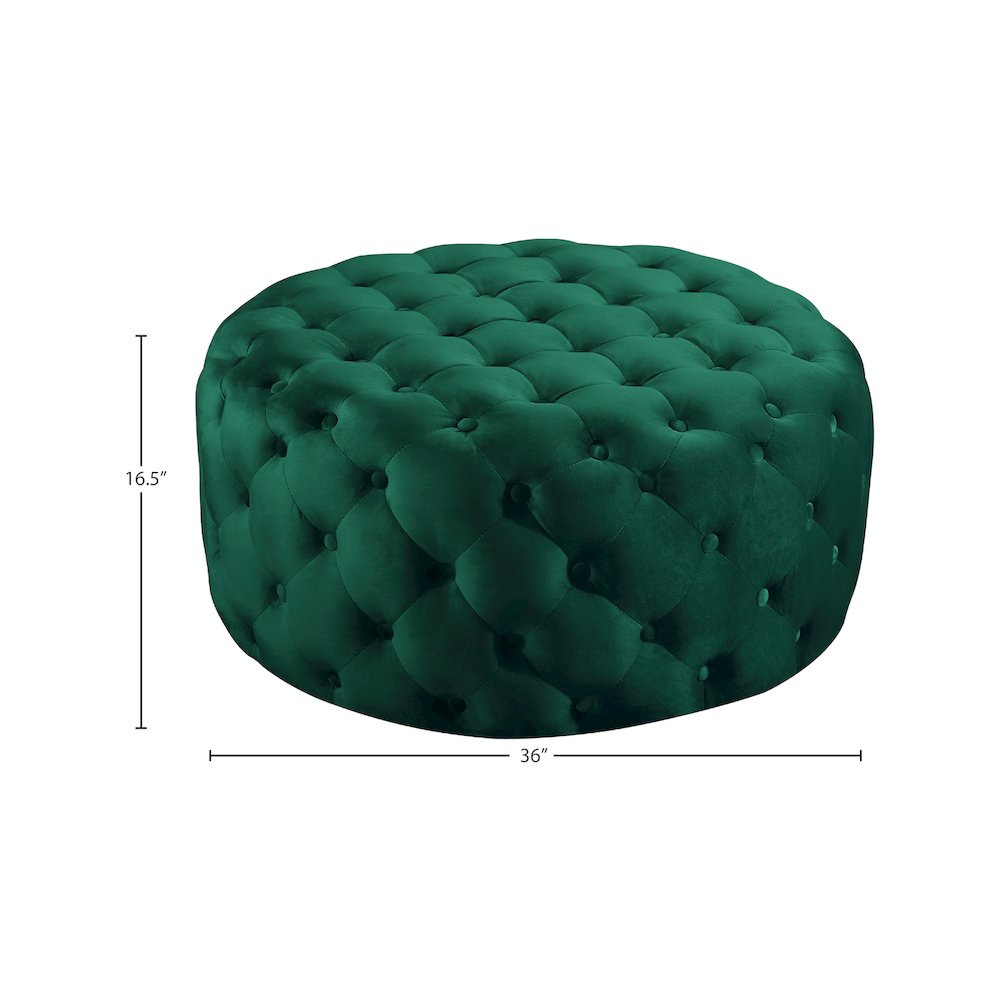 Addison Green Velvet Ottoman/Bench. Picture 3