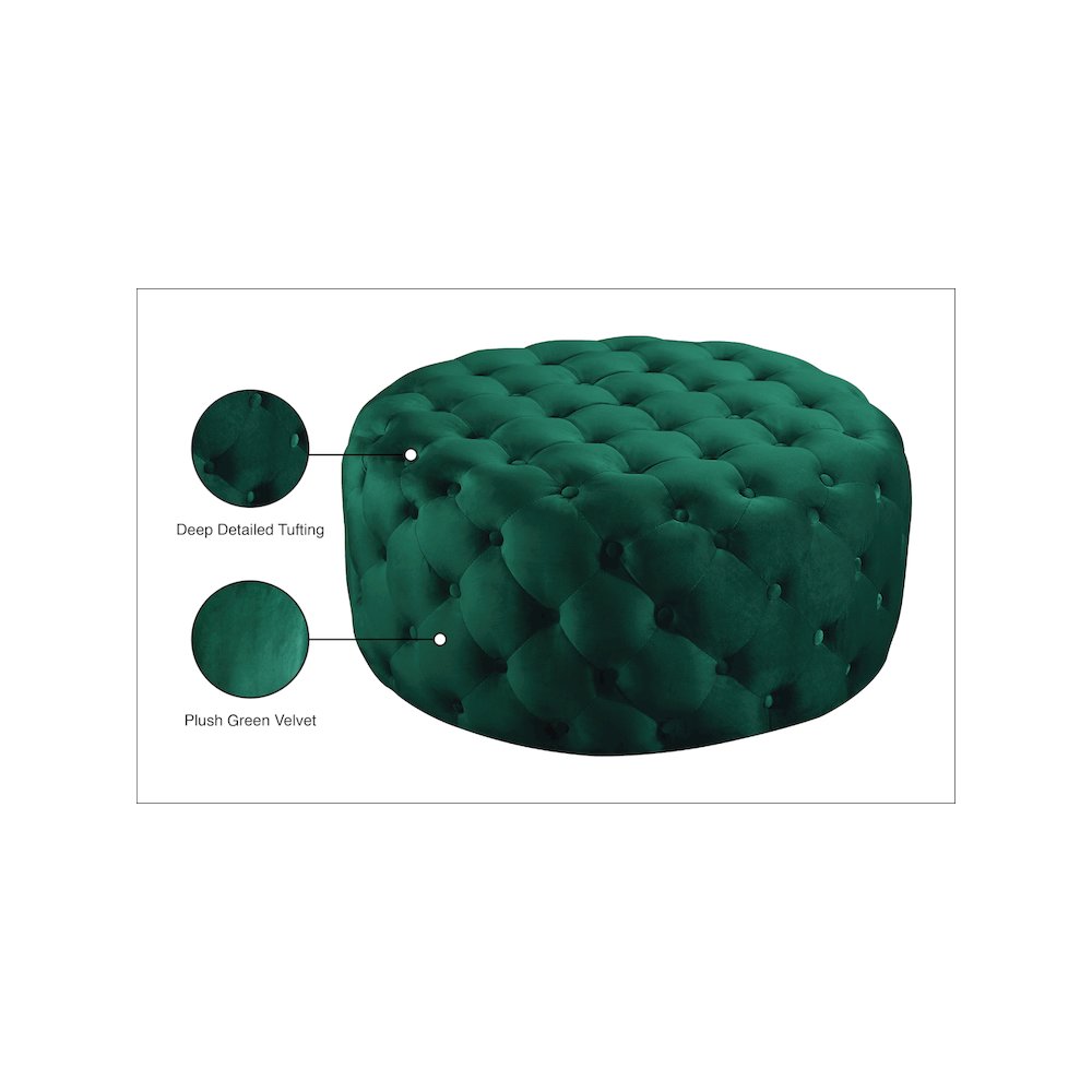 Addison Green Velvet Ottoman/Bench. Picture 4