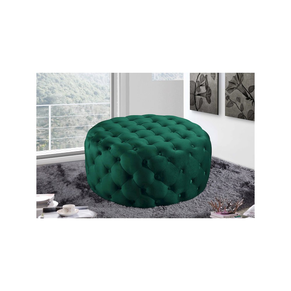 Addison Green Velvet Ottoman/Bench. Picture 2