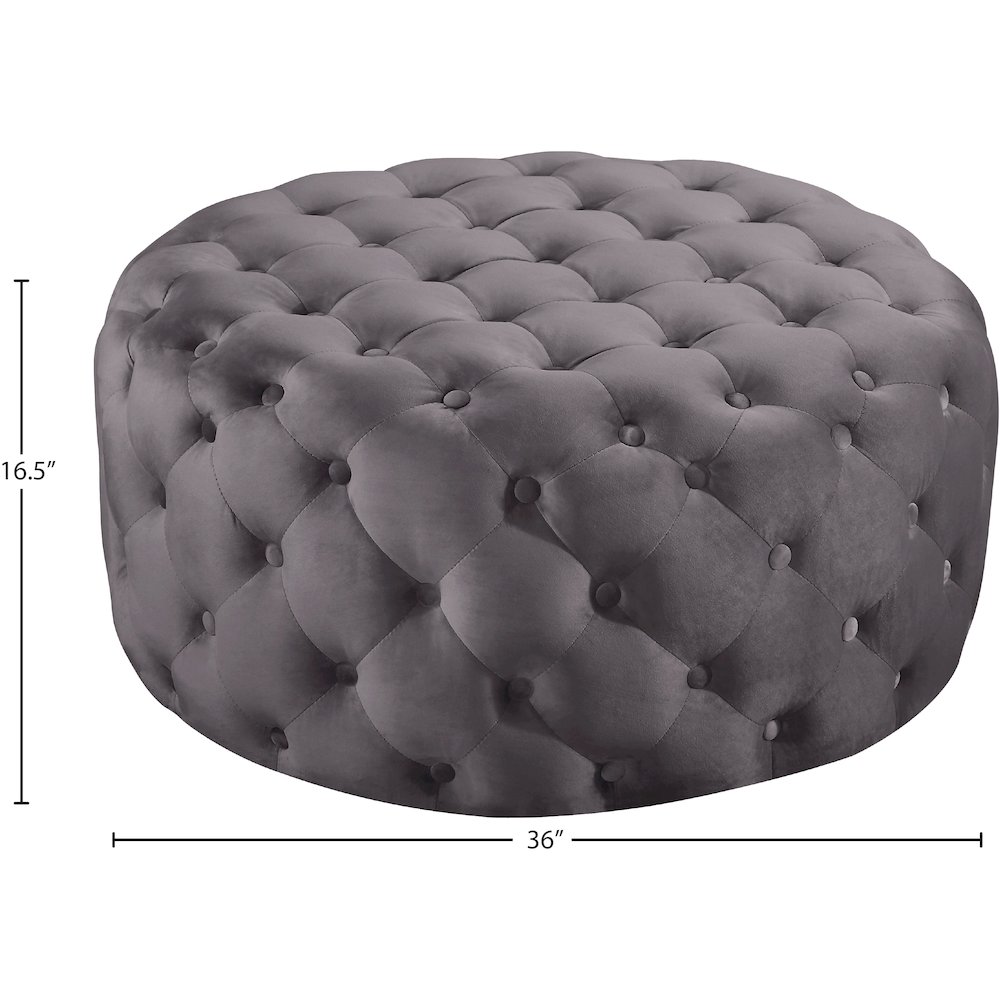 Addison Grey Velvet Ottoman/Bench. Picture 3