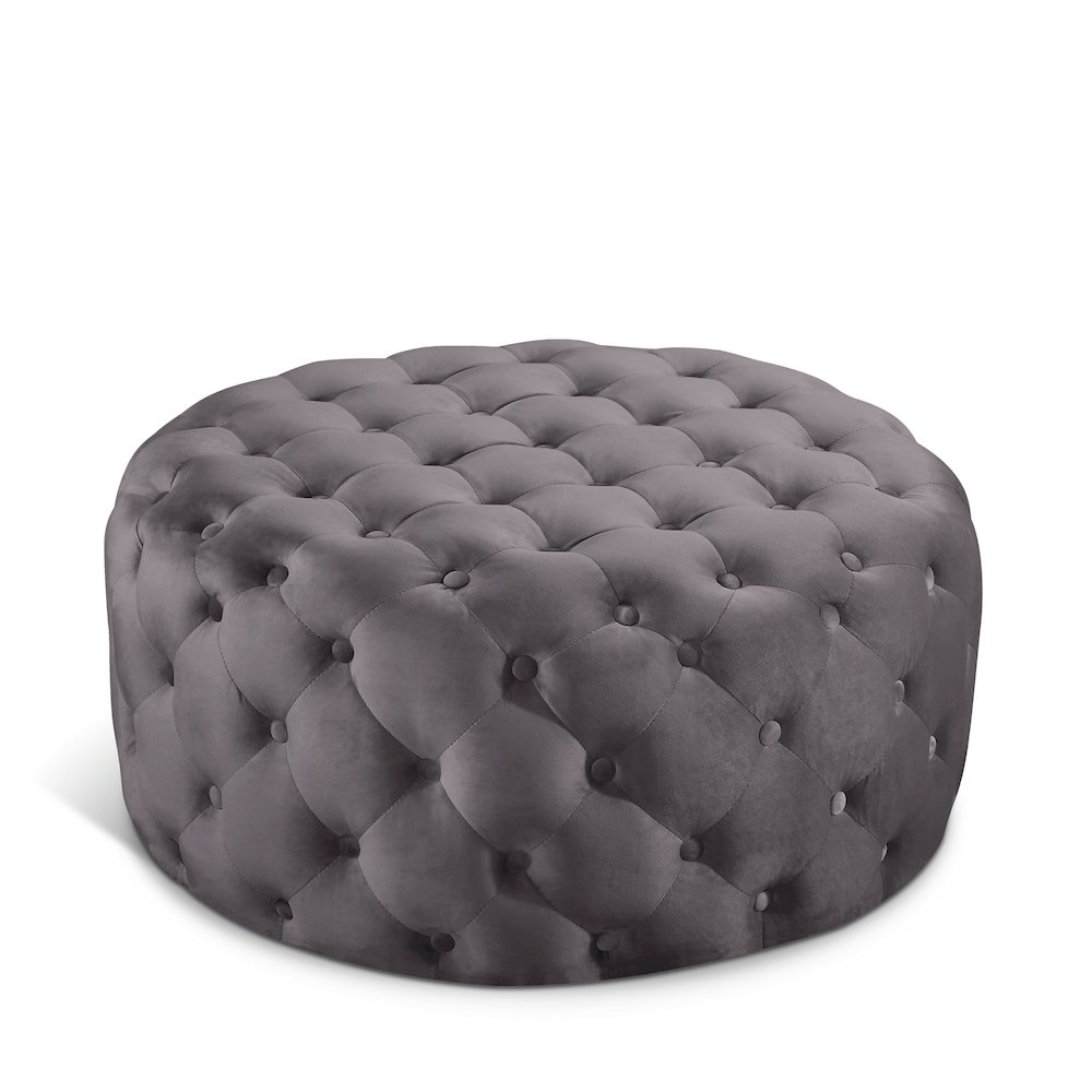 Addison Grey Velvet Ottoman/Bench. Picture 1