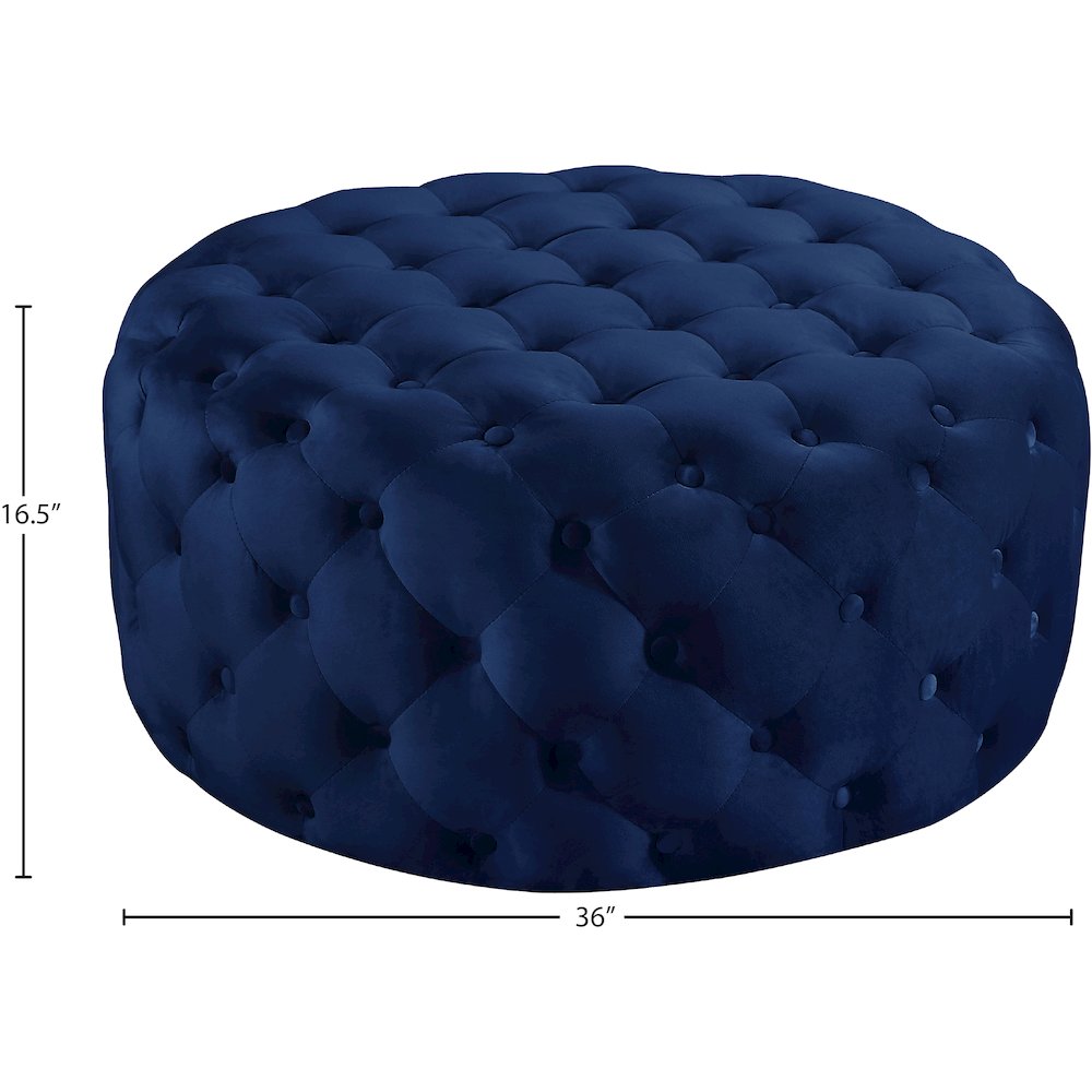 Addison Navy Velvet Ottoman/Bench. Picture 3