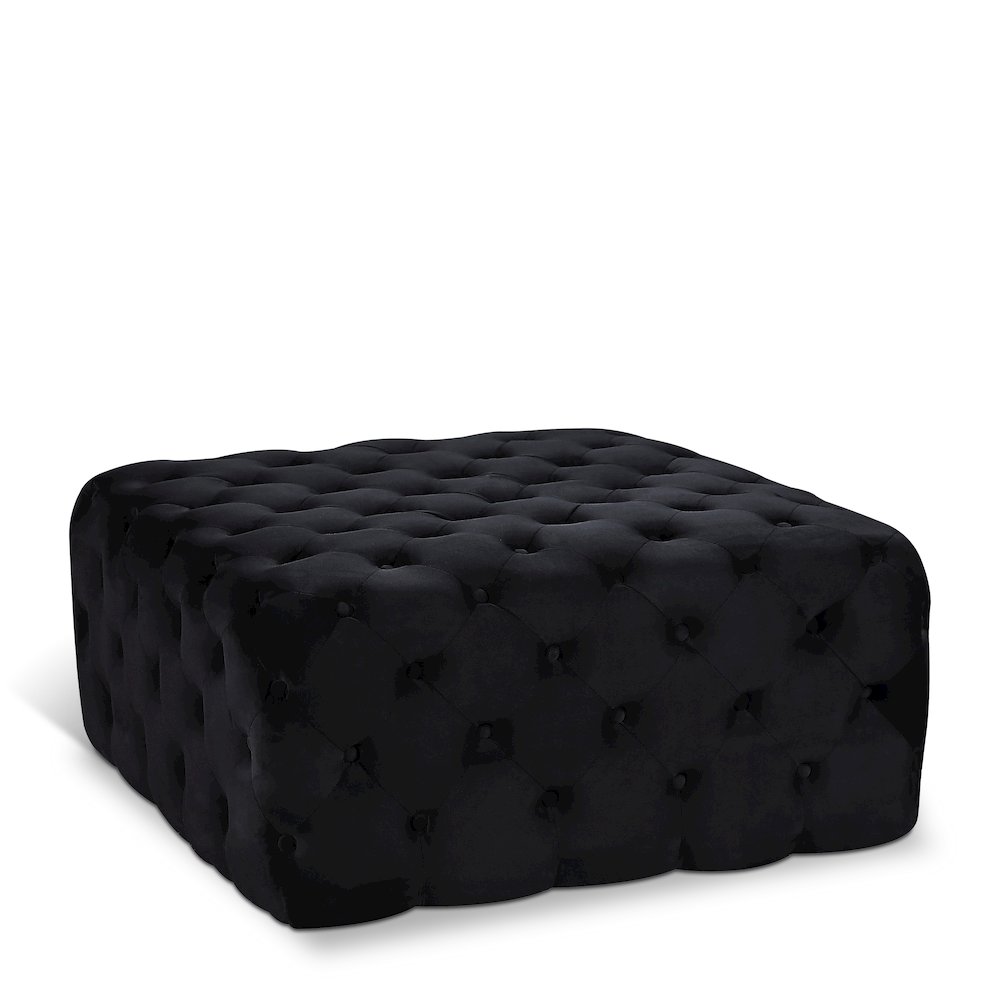 Ariel Black Velvet Ottoman/Bench. Picture 1