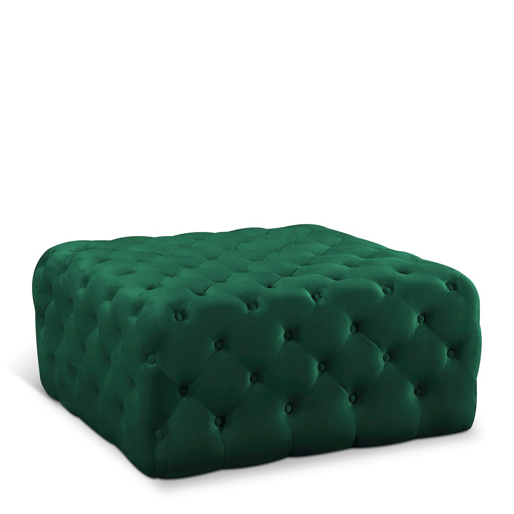 Ariel Green Velvet Ottoman/Bench. Picture 1