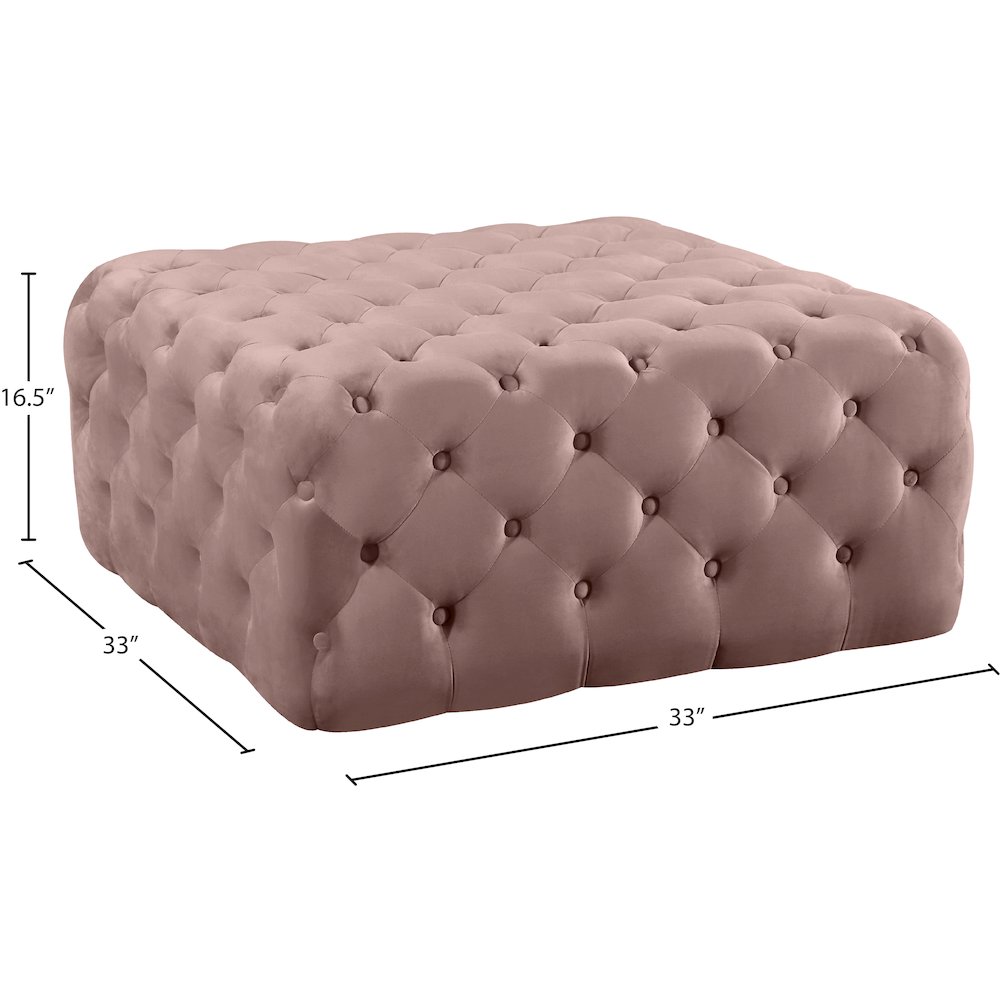 Ariel Pink Velvet Ottoman/Bench. Picture 3