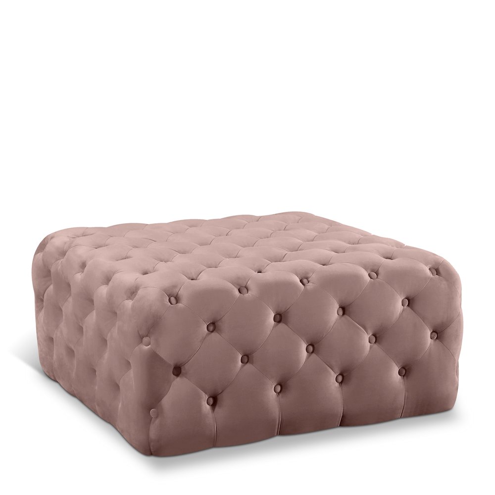 Ariel Pink Velvet Ottoman/Bench. Picture 1