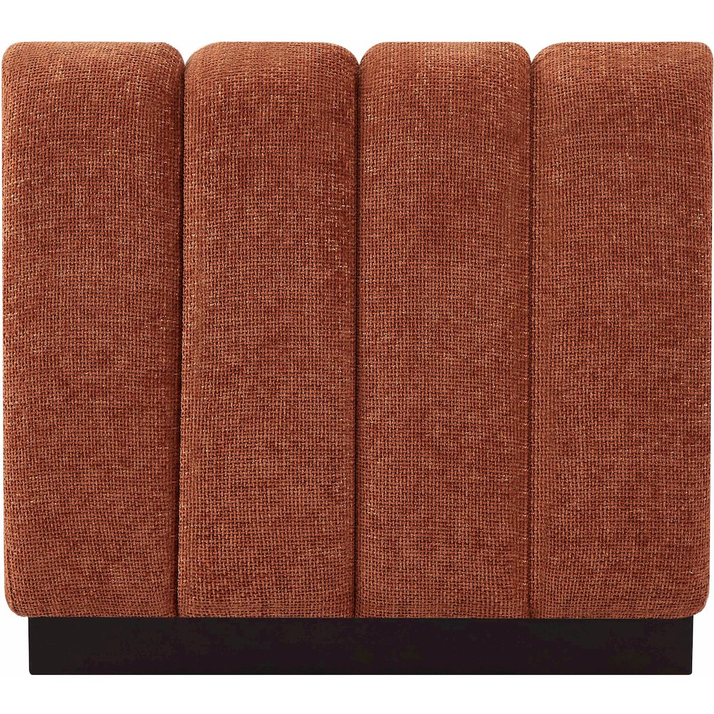Quinn Cognac Chenille Fabric Armless Chair. Picture 3