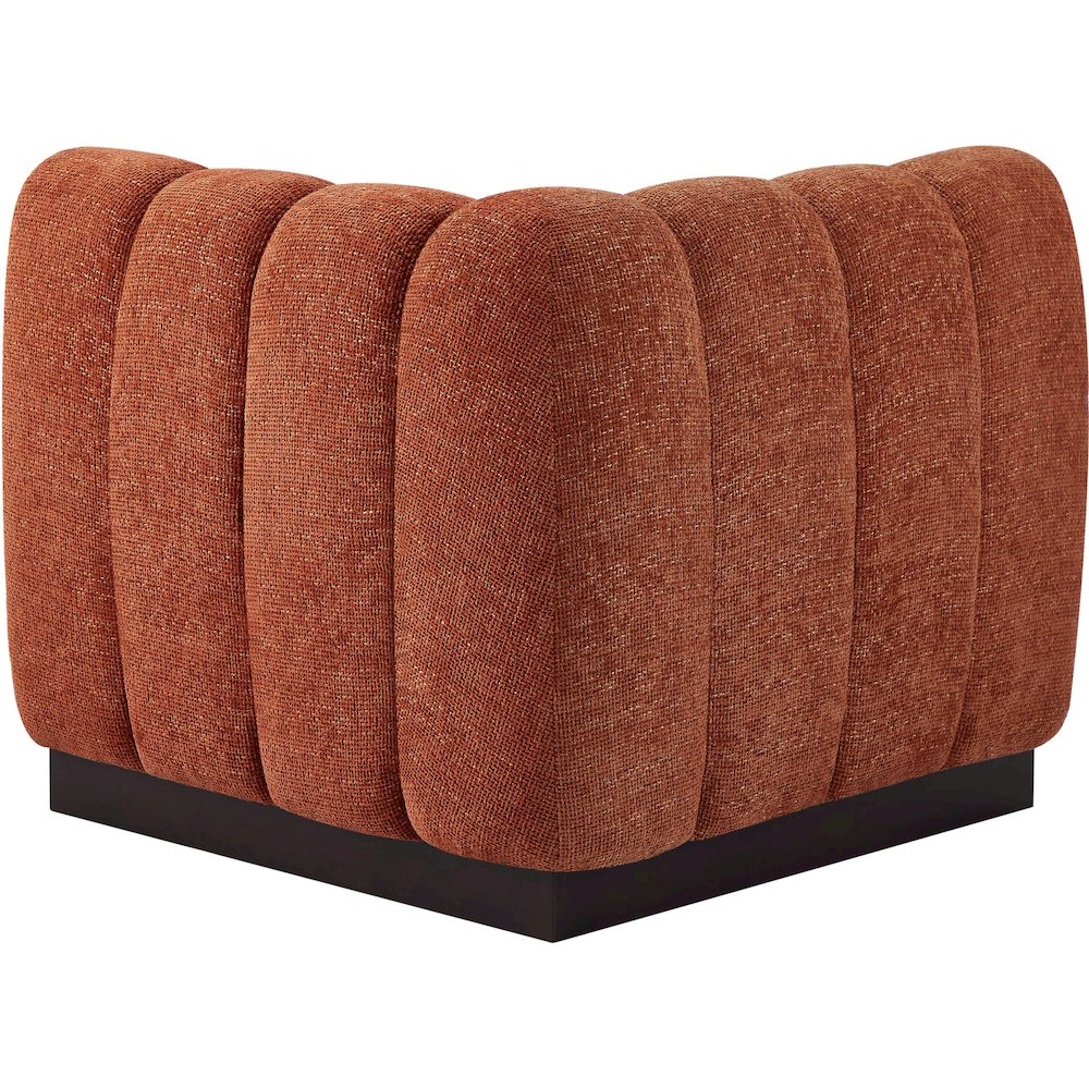 Quinn Cognac Chenille Fabric Corner Chair. Picture 3