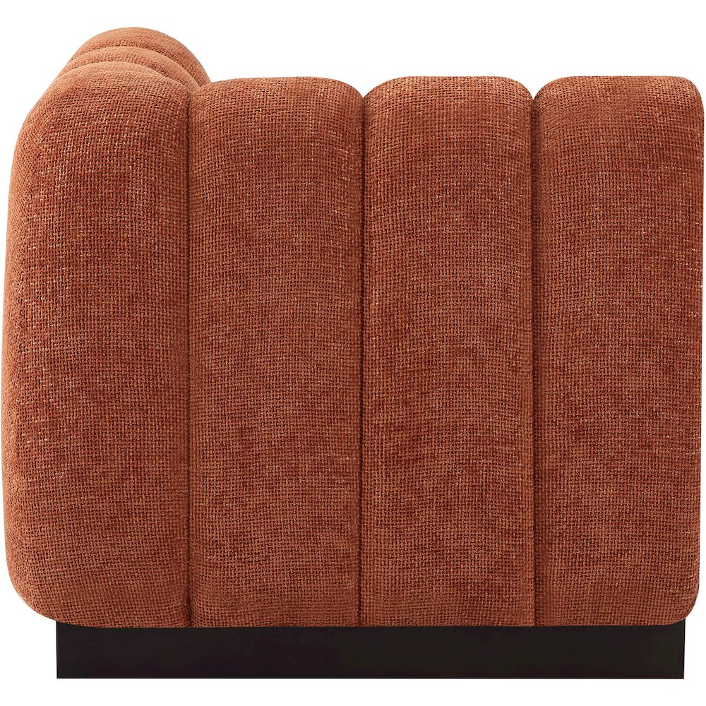 Quinn Cognac Chenille Fabric Corner Chair. Picture 6