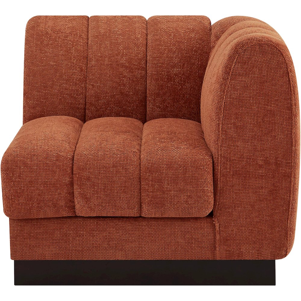 Quinn Cognac Chenille Fabric Corner Chair. Picture 7