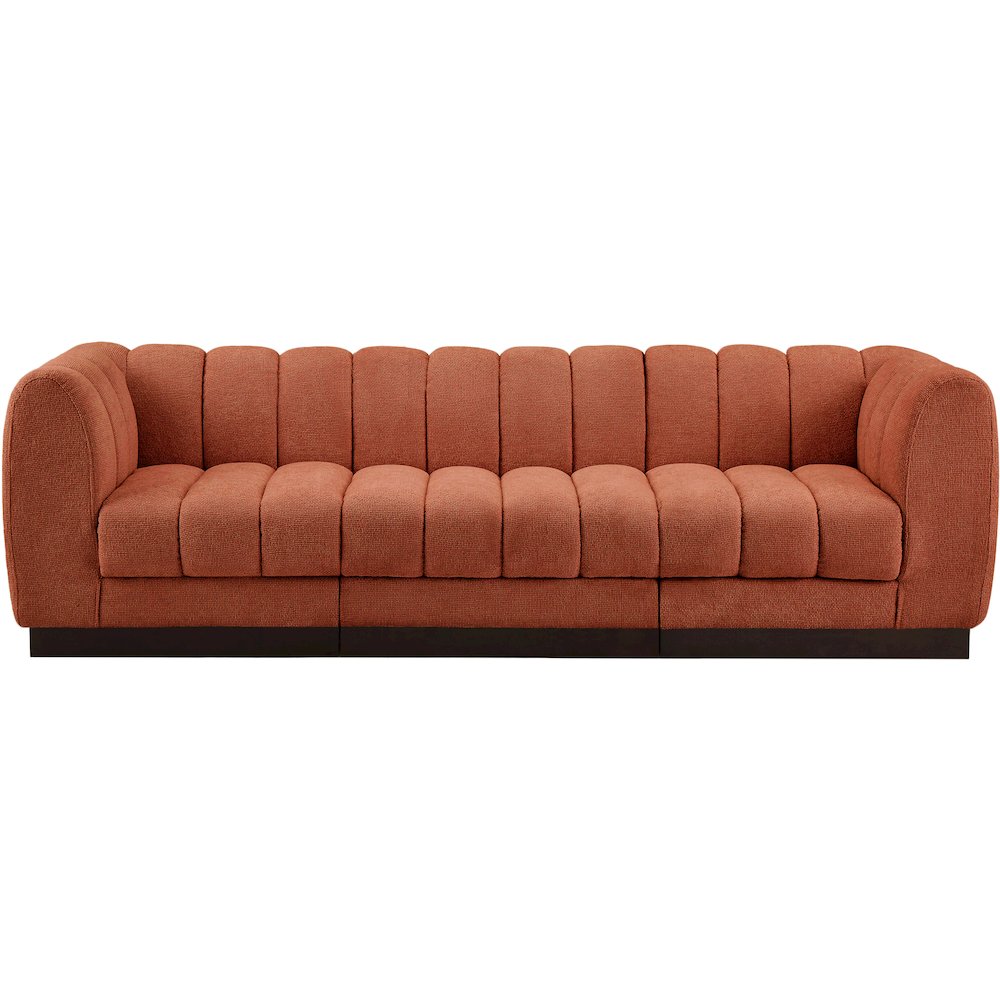 Quinn Cognac Chenille Fabric Modular Sofa. Picture 4