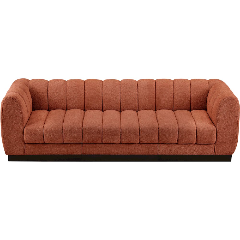 Quinn Cognac Chenille Fabric Modular Sofa. Picture 5