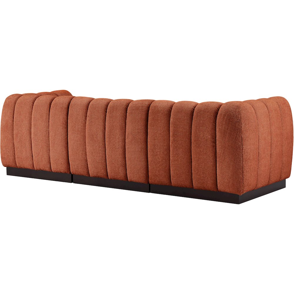 Quinn Cognac Chenille Fabric Modular Sofa. Picture 6