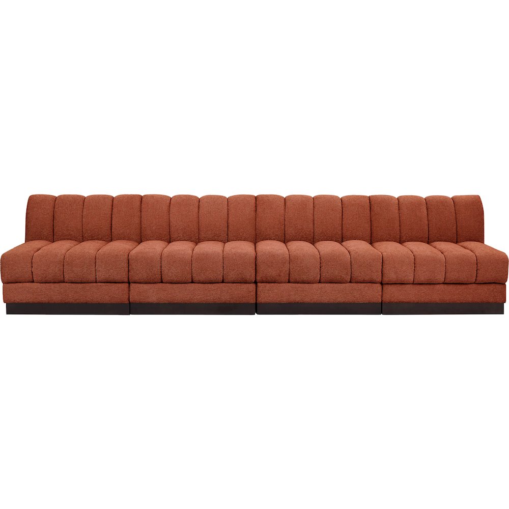 Quinn Cognac Chenille Fabric Modular Sofa. Picture 4