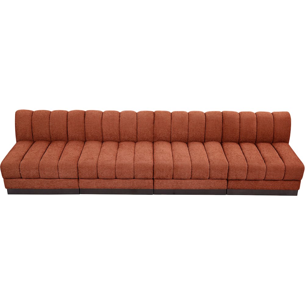 Quinn Cognac Chenille Fabric Modular Sofa. Picture 5