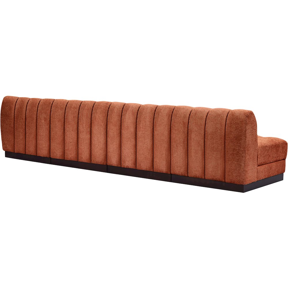 Quinn Cognac Chenille Fabric Modular Sofa. Picture 6