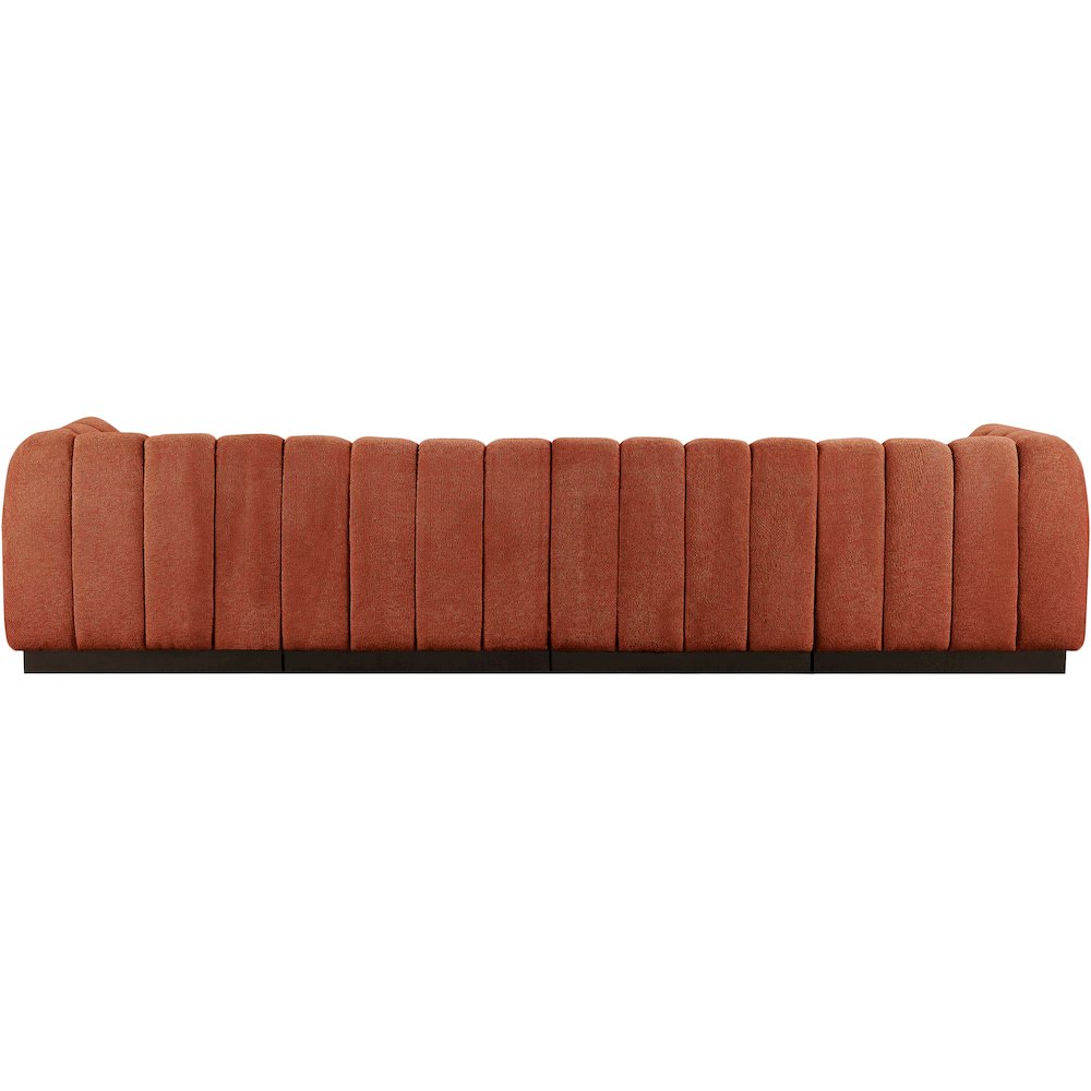 Quinn Cognac Chenille Fabric Modular Sofa. Picture 3