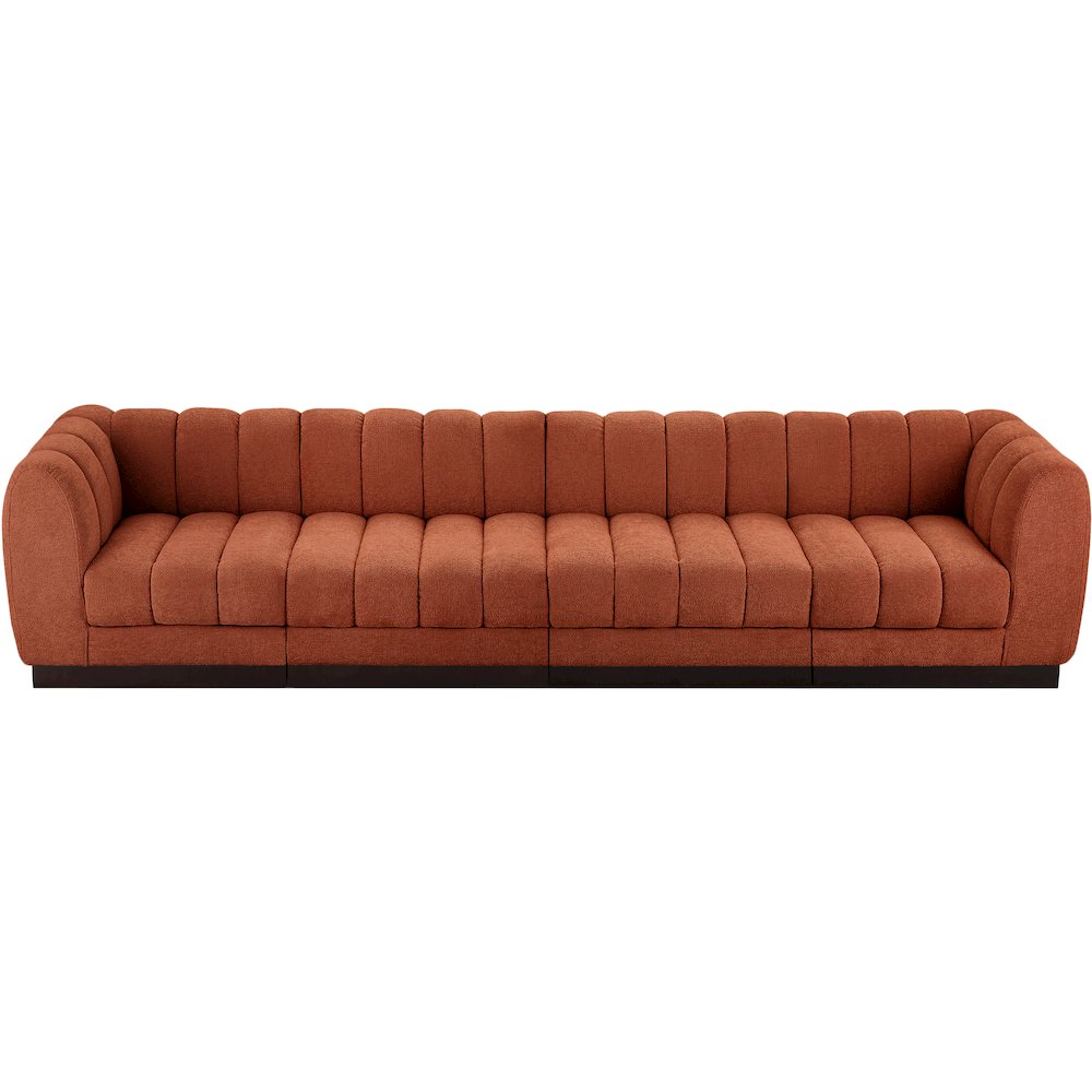 Quinn Cognac Chenille Fabric Modular Sofa. Picture 5