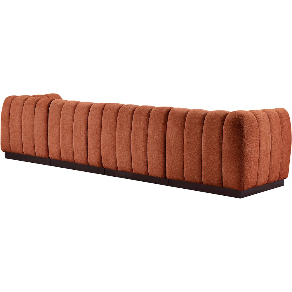 Quinn Cognac Chenille Fabric Modular Sofa. Picture 6