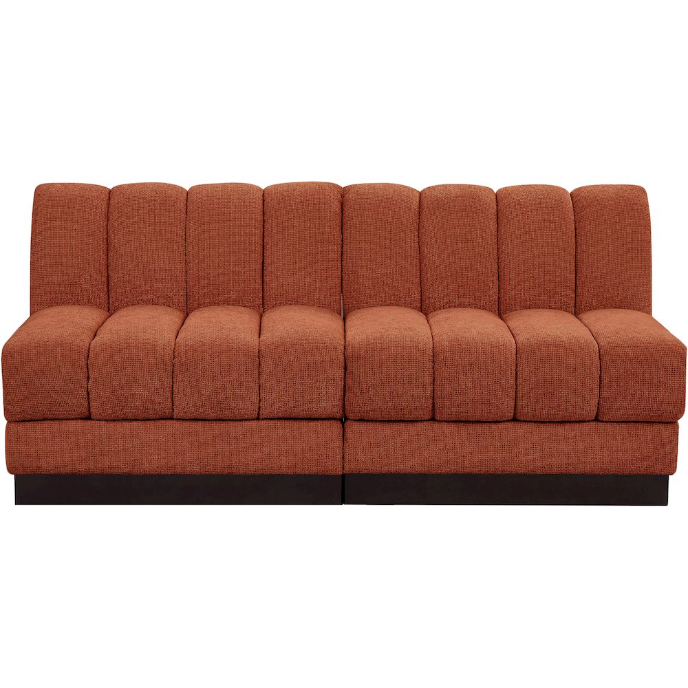 Quinn Cognac Chenille Fabric Modular Sofa. Picture 4