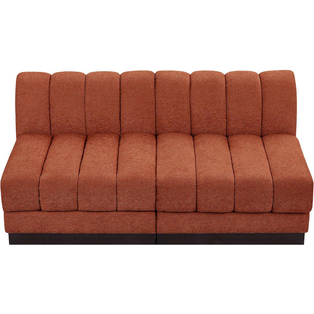 Quinn Cognac Chenille Fabric Modular Sofa. Picture 5