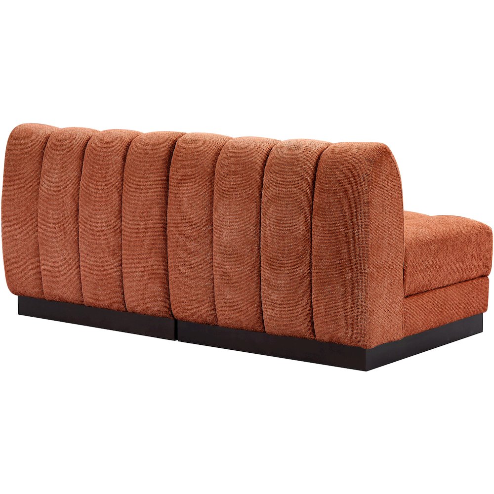 Quinn Cognac Chenille Fabric Modular Sofa. Picture 6