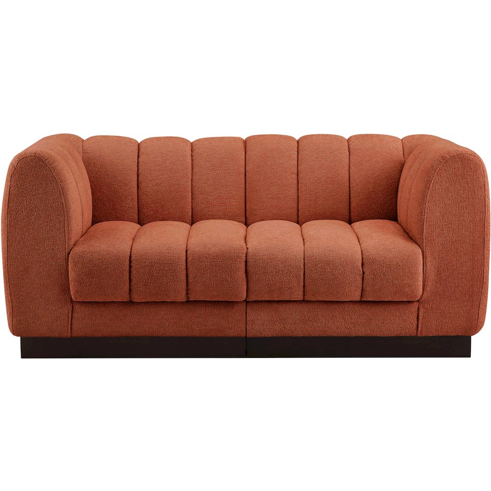Quinn Cognac Chenille Fabric Modular Sofa. Picture 4