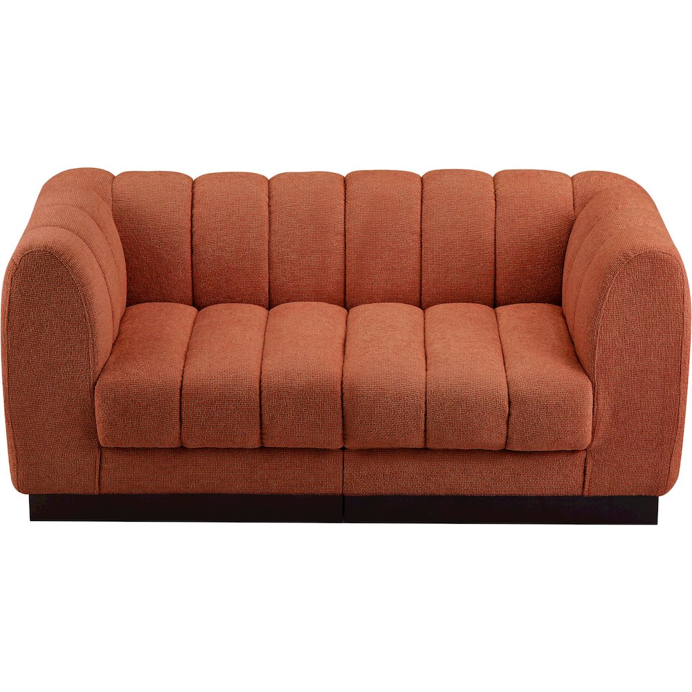 Quinn Cognac Chenille Fabric Modular Sofa. Picture 5