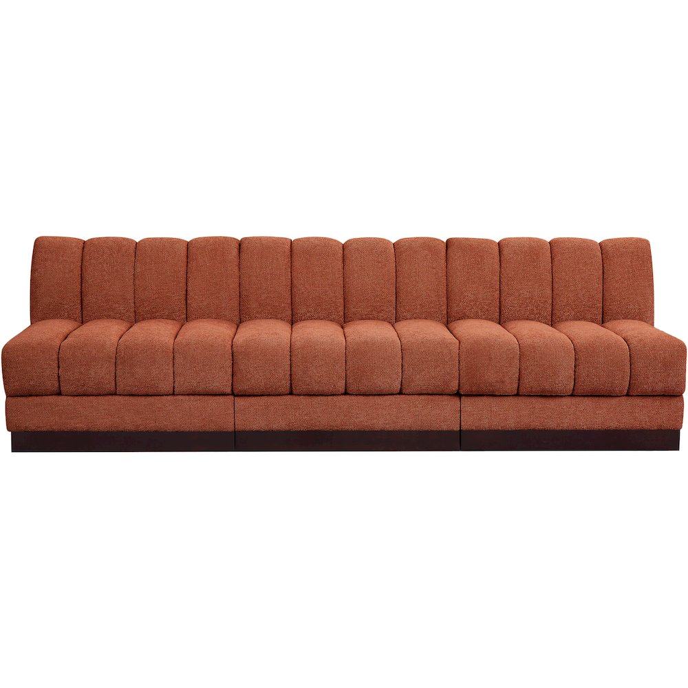 Quinn Cognac Chenille Fabric Modular Sofa. Picture 4