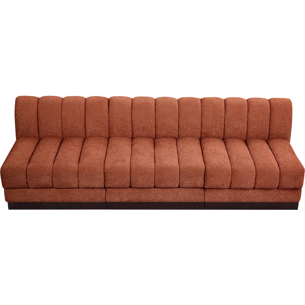 Quinn Cognac Chenille Fabric Modular Sofa. Picture 5