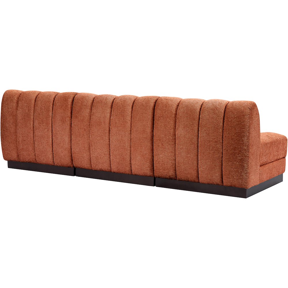 Quinn Cognac Chenille Fabric Modular Sofa. Picture 6