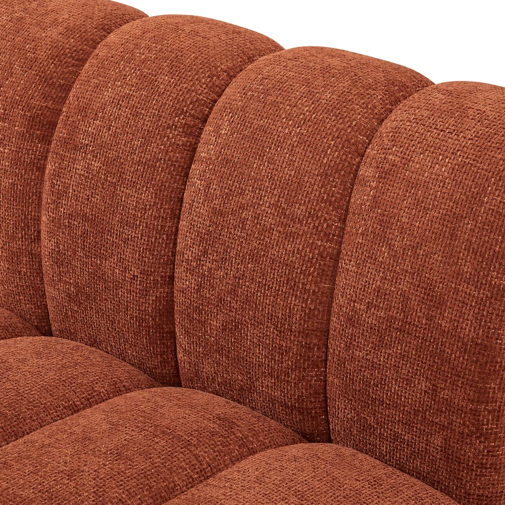 Quinn Cognac Chenille Fabric Modular Sofa. Picture 8