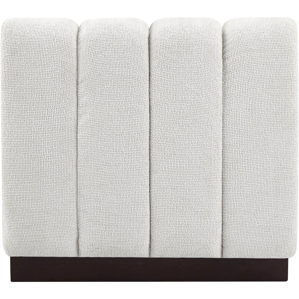 Quinn Cream Chenille Fabric Armless Chair. Picture 3