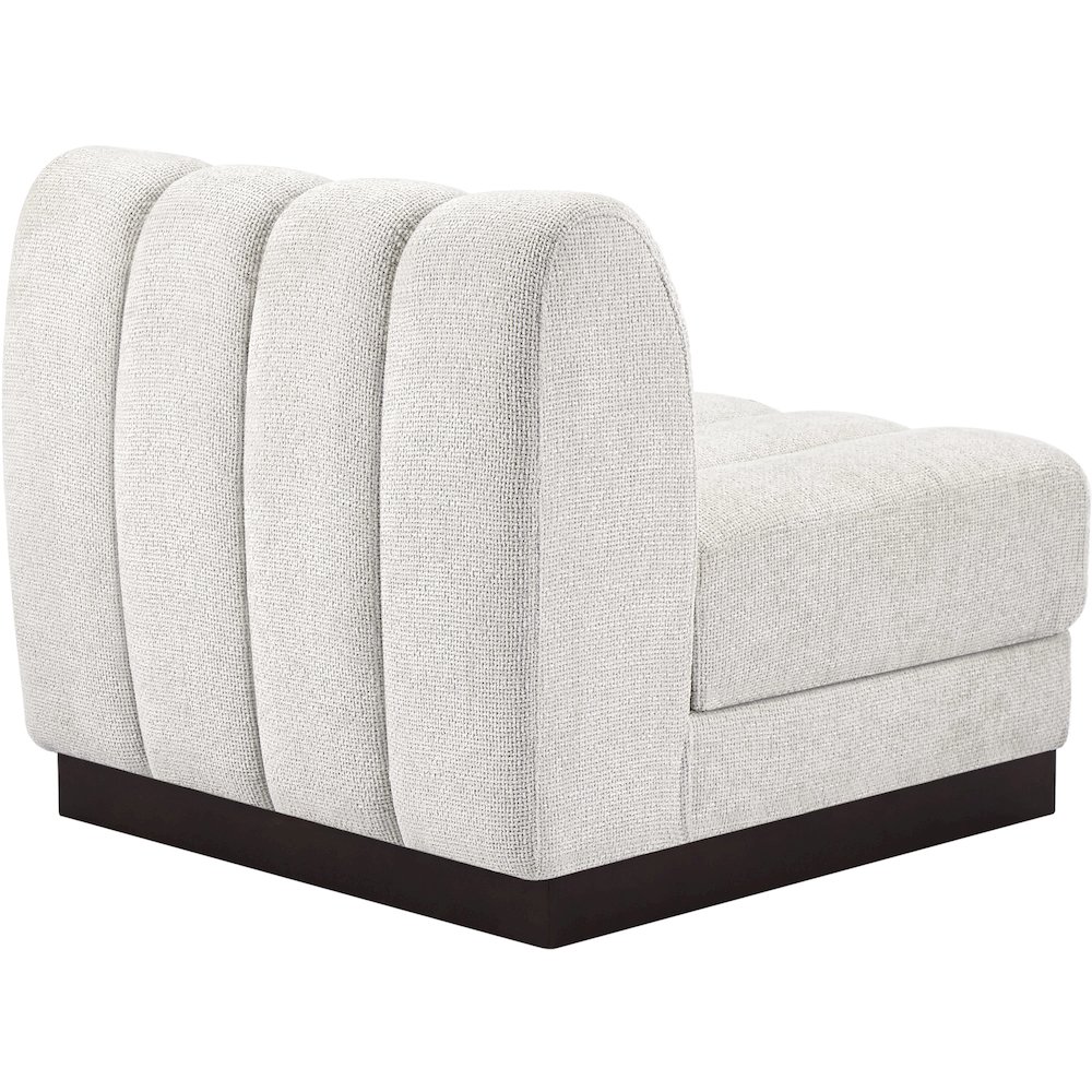 Quinn Cream Chenille Fabric Armless Chair. Picture 7