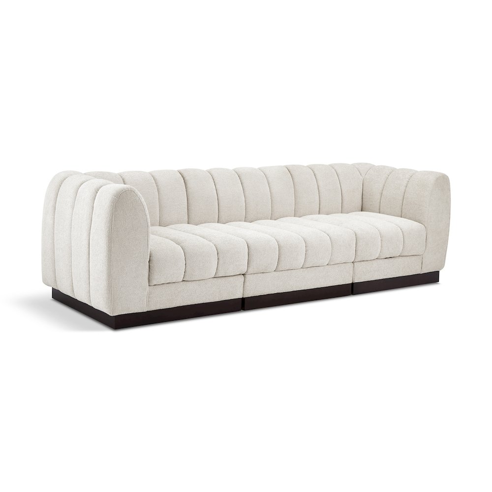 Quinn Cream Chenille Fabric Modular Sofa. Picture 1