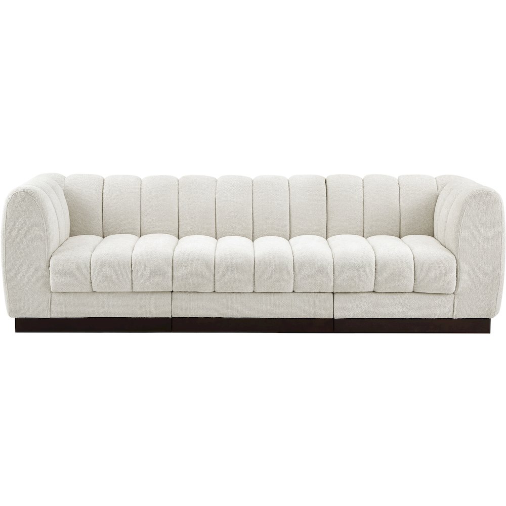 Quinn Cream Chenille Fabric Modular Sofa. Picture 4