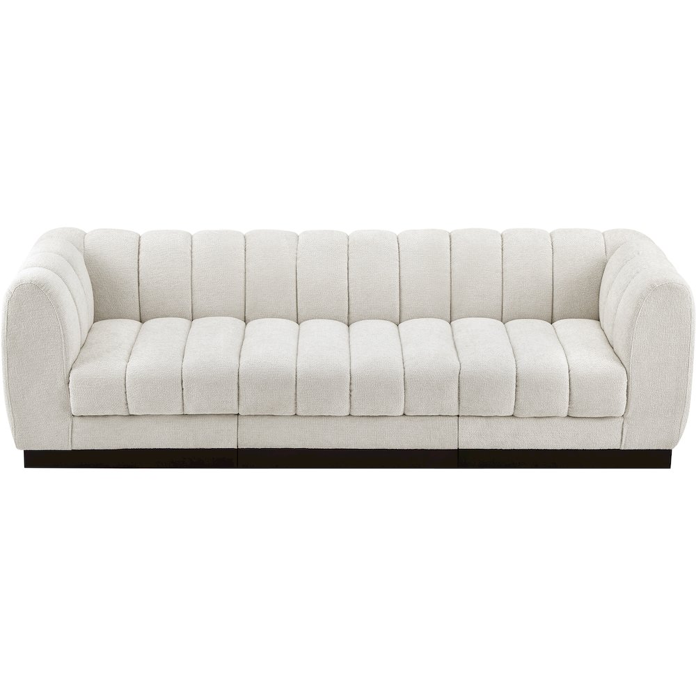 Quinn Cream Chenille Fabric Modular Sofa. Picture 5