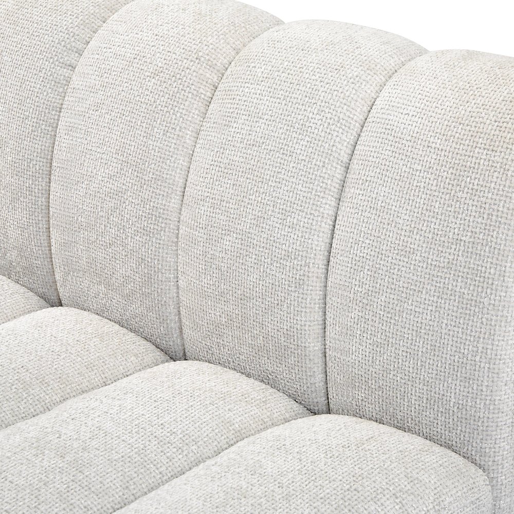 Quinn Cream Chenille Fabric Modular Sofa. Picture 8