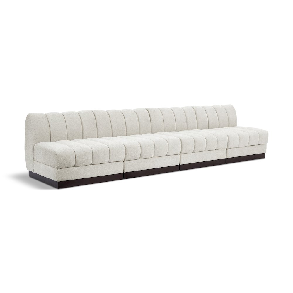 Quinn Cream Chenille Fabric Modular Sofa. Picture 1
