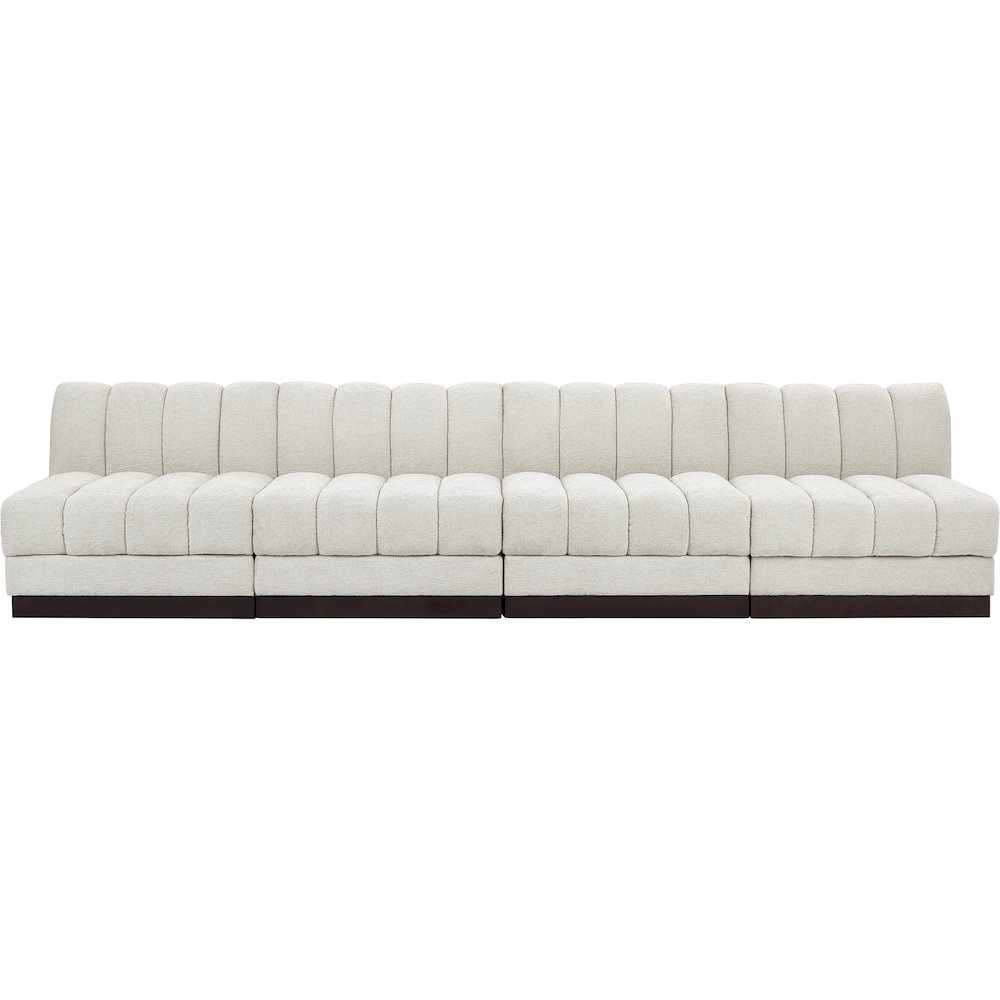 Quinn Cream Chenille Fabric Modular Sofa. Picture 4