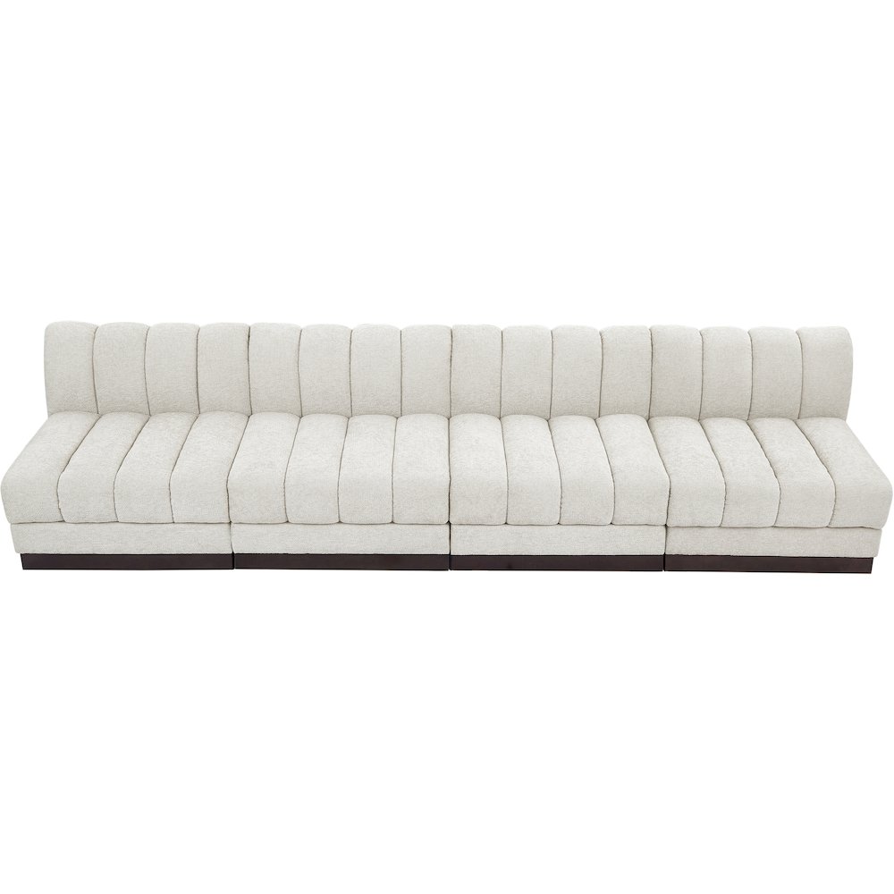 Quinn Cream Chenille Fabric Modular Sofa. Picture 5