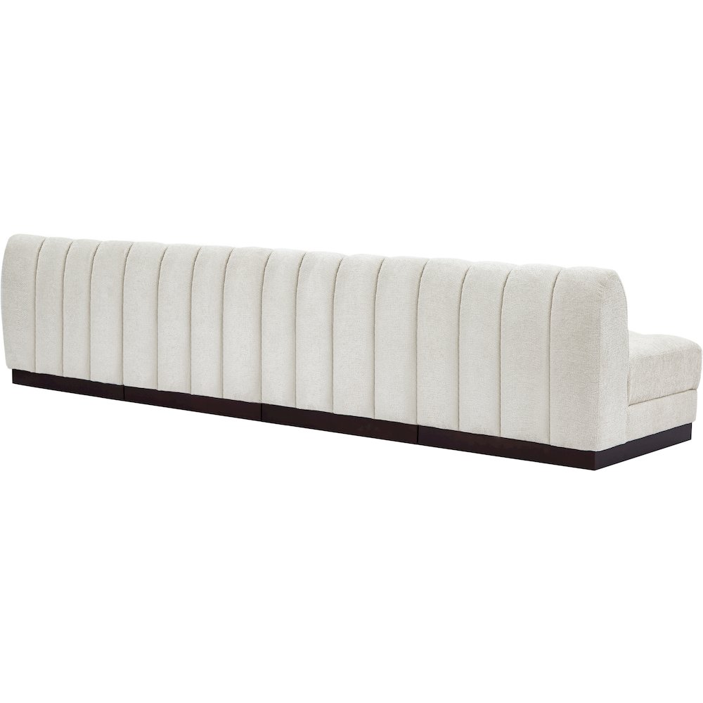 Quinn Cream Chenille Fabric Modular Sofa. Picture 6