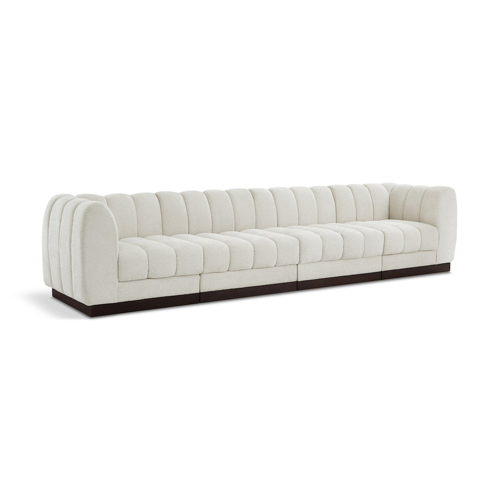 Quinn Cream Chenille Fabric Modular Sofa. Picture 1