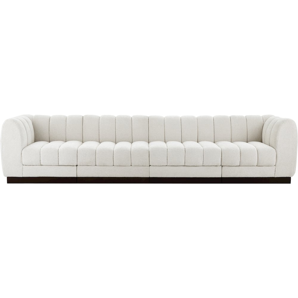 Quinn Cream Chenille Fabric Modular Sofa. Picture 4