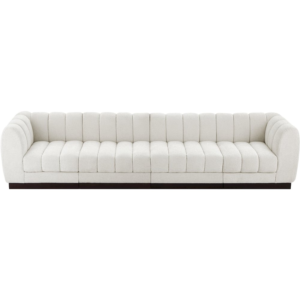 Quinn Cream Chenille Fabric Modular Sofa. Picture 5