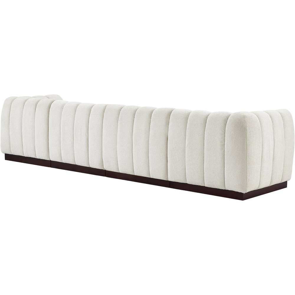 Quinn Cream Chenille Fabric Modular Sofa. Picture 6