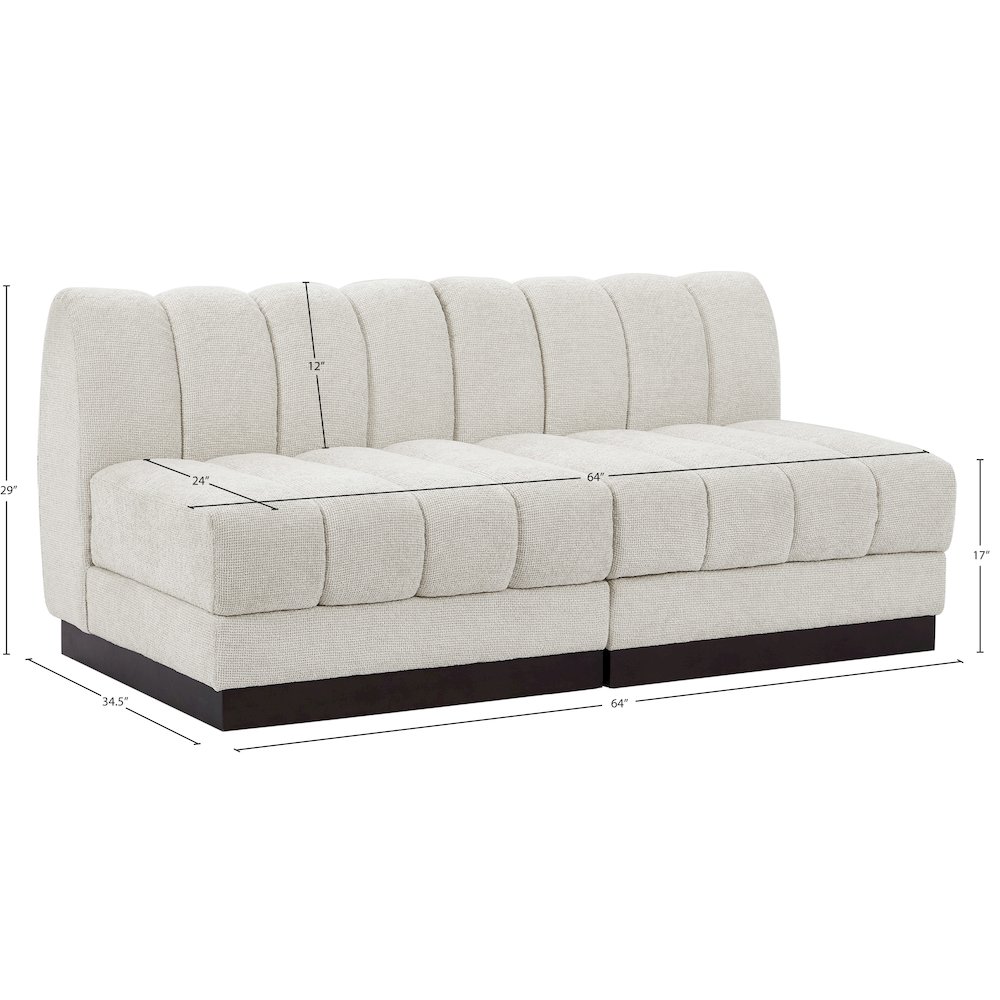 Quinn Cream Chenille Fabric Modular Sofa. Picture 10