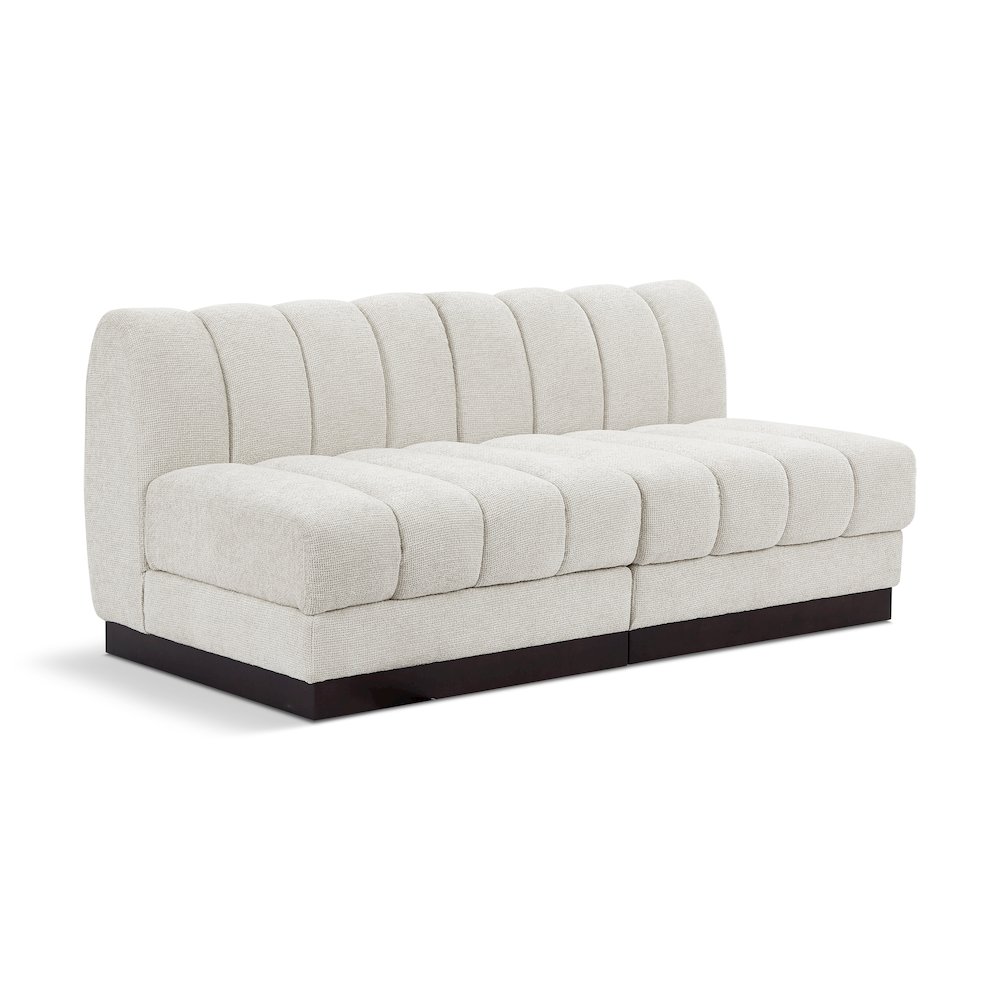 Quinn Cream Chenille Fabric Modular Sofa. Picture 1